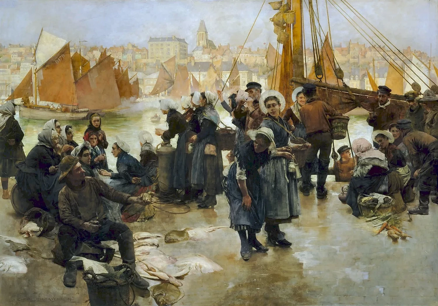 La partenza della flotta peschereccia, Boulogne - Birmingham Museums Trust